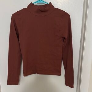 Rust Long Sleeve Turtleneck Top